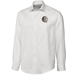 FSU Seminoles Men's LS Epic Easy Care Dobby Shirt - White